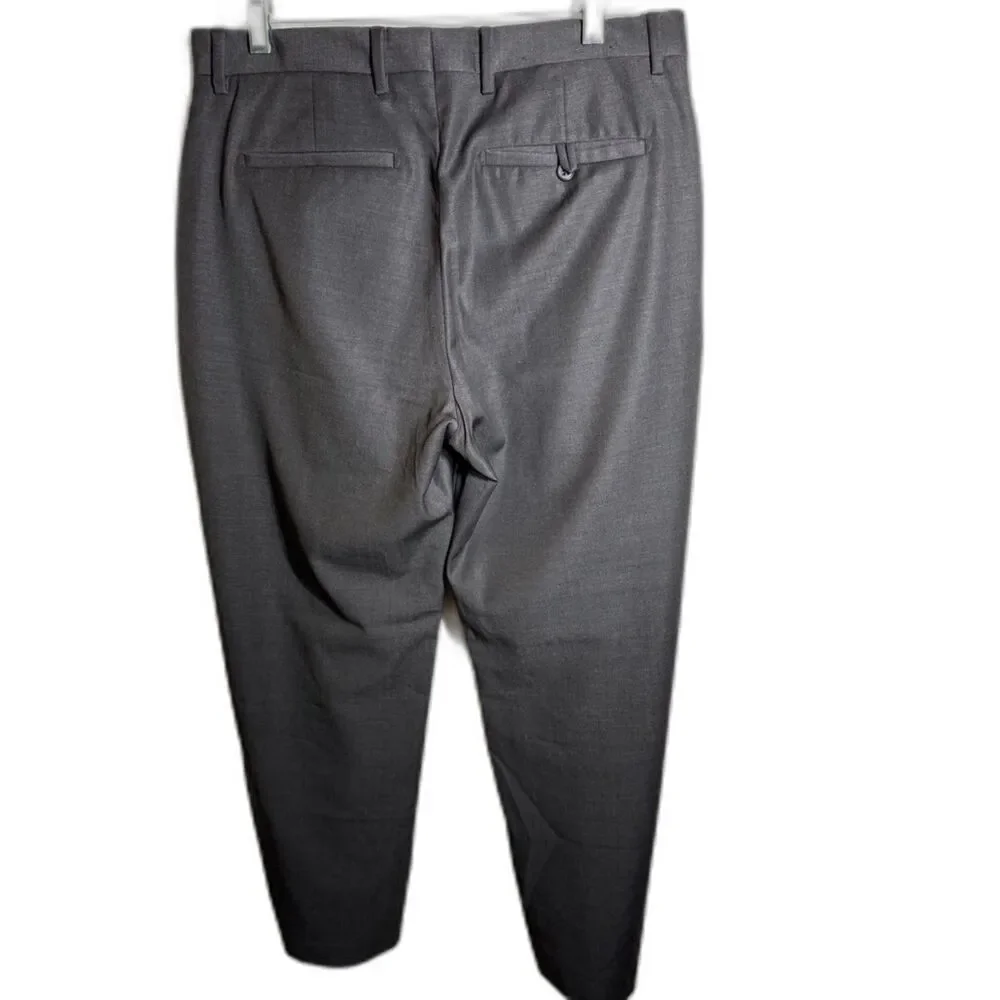 Banana Republic Men’s 33/32 Charcoal Gray 100% Wool Dress Pants Flat Front